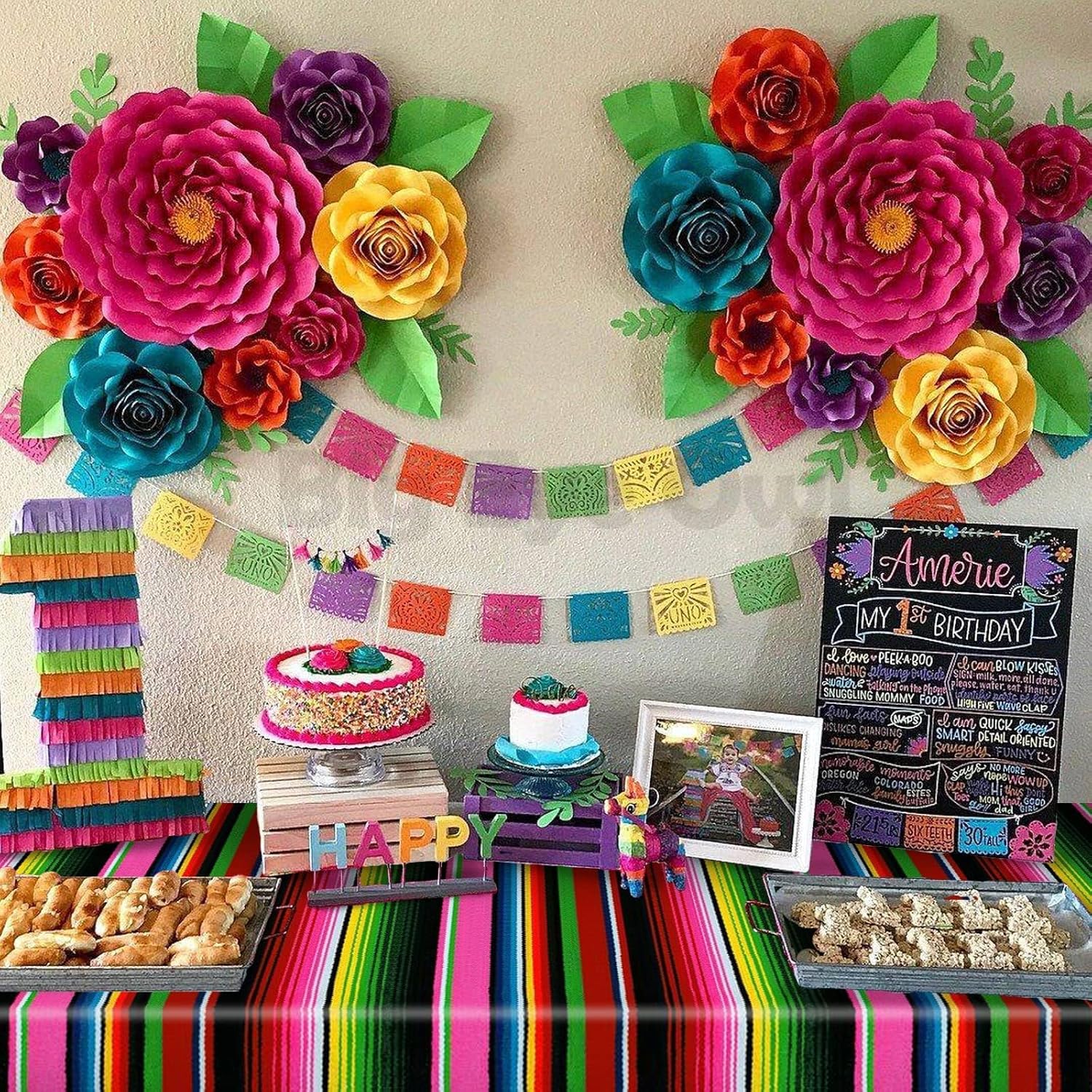 Mexican Fiesta Table Cover 3 Pcs Rectangle Party Decor