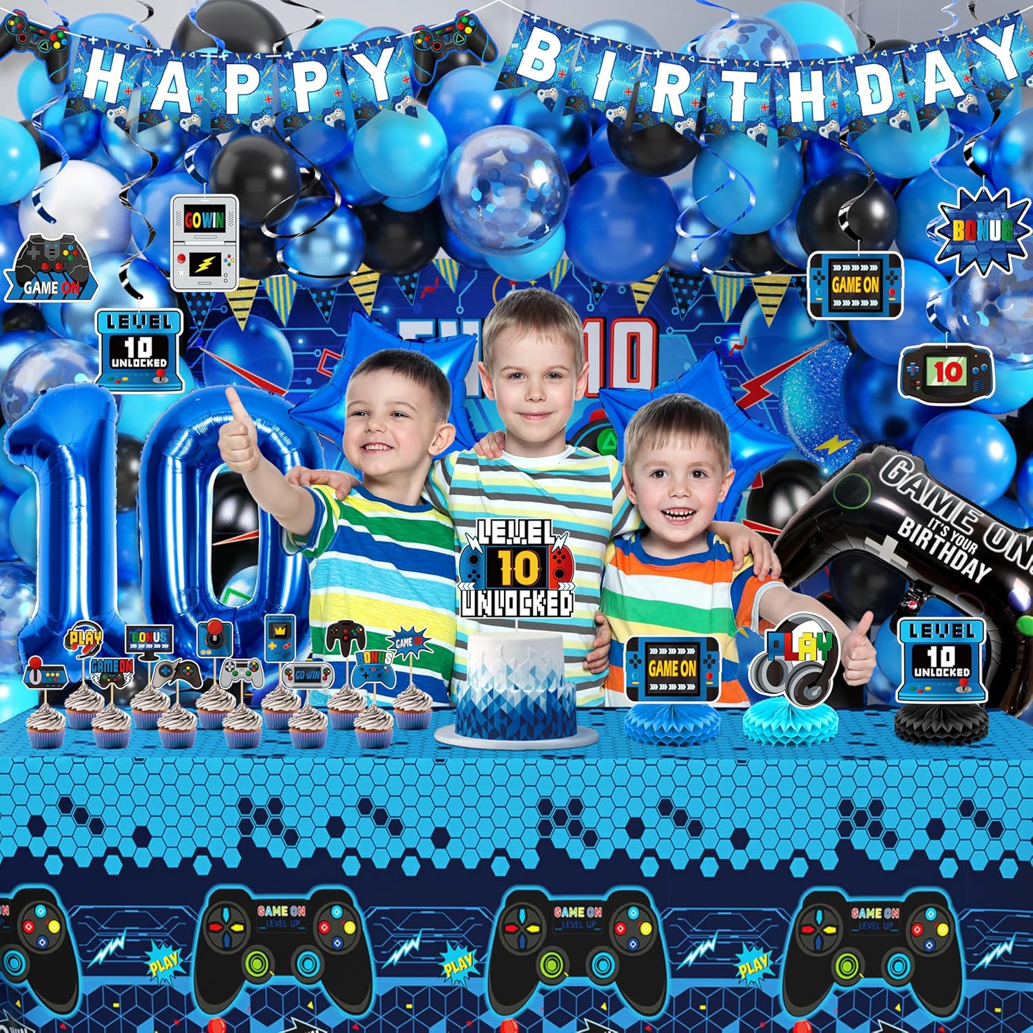 Level 10 Video Game Birthday Decorations for Boys