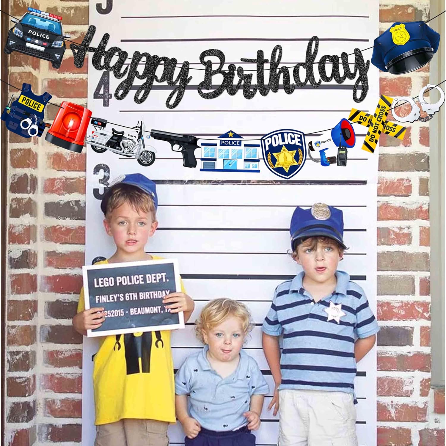 Police Birthday Banners 2Pcs Cops Party Decorations