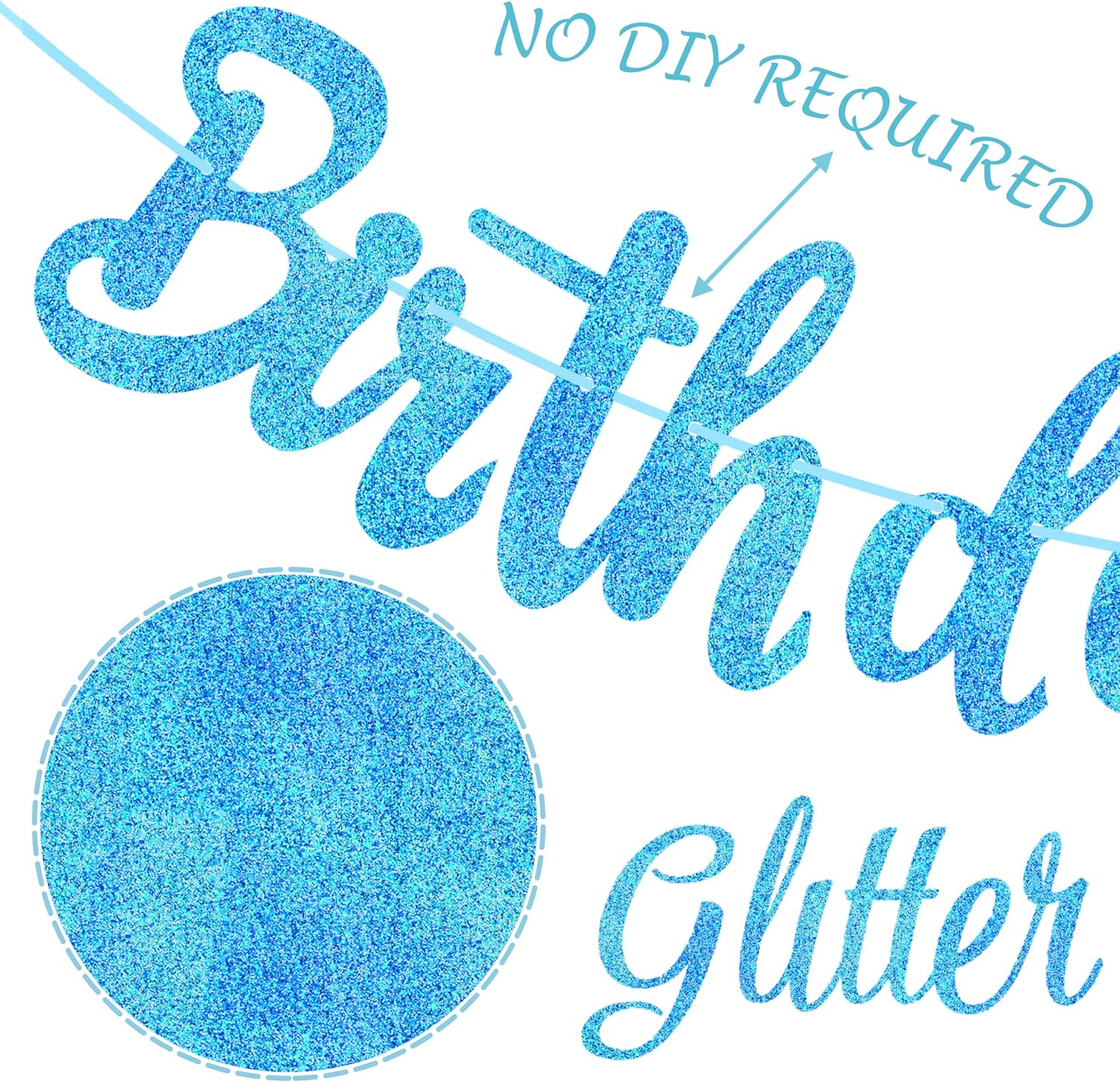 Glitter Blue Pool Birthday Banners with Cutouts