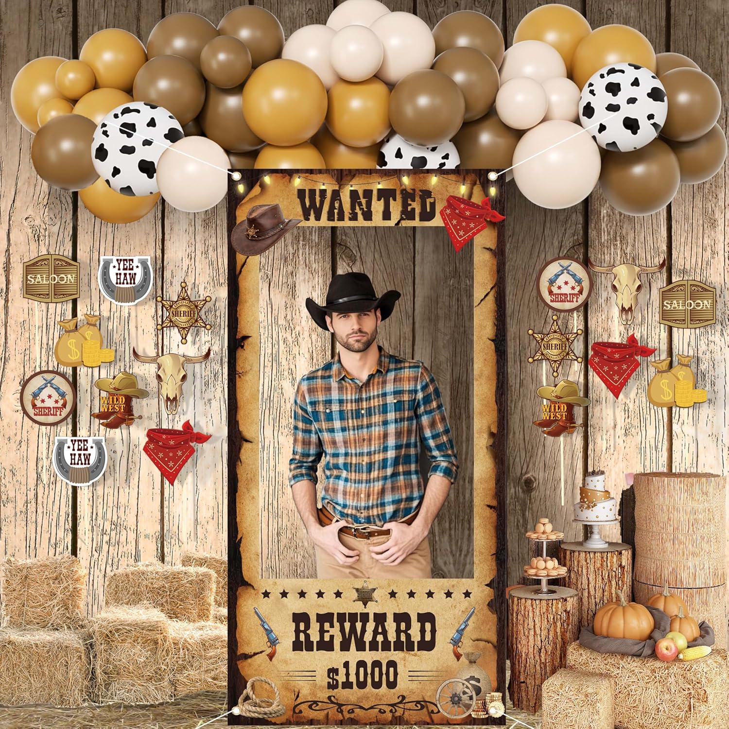 Jenlion Wild West Cowboy Birthday Party Decor Kit