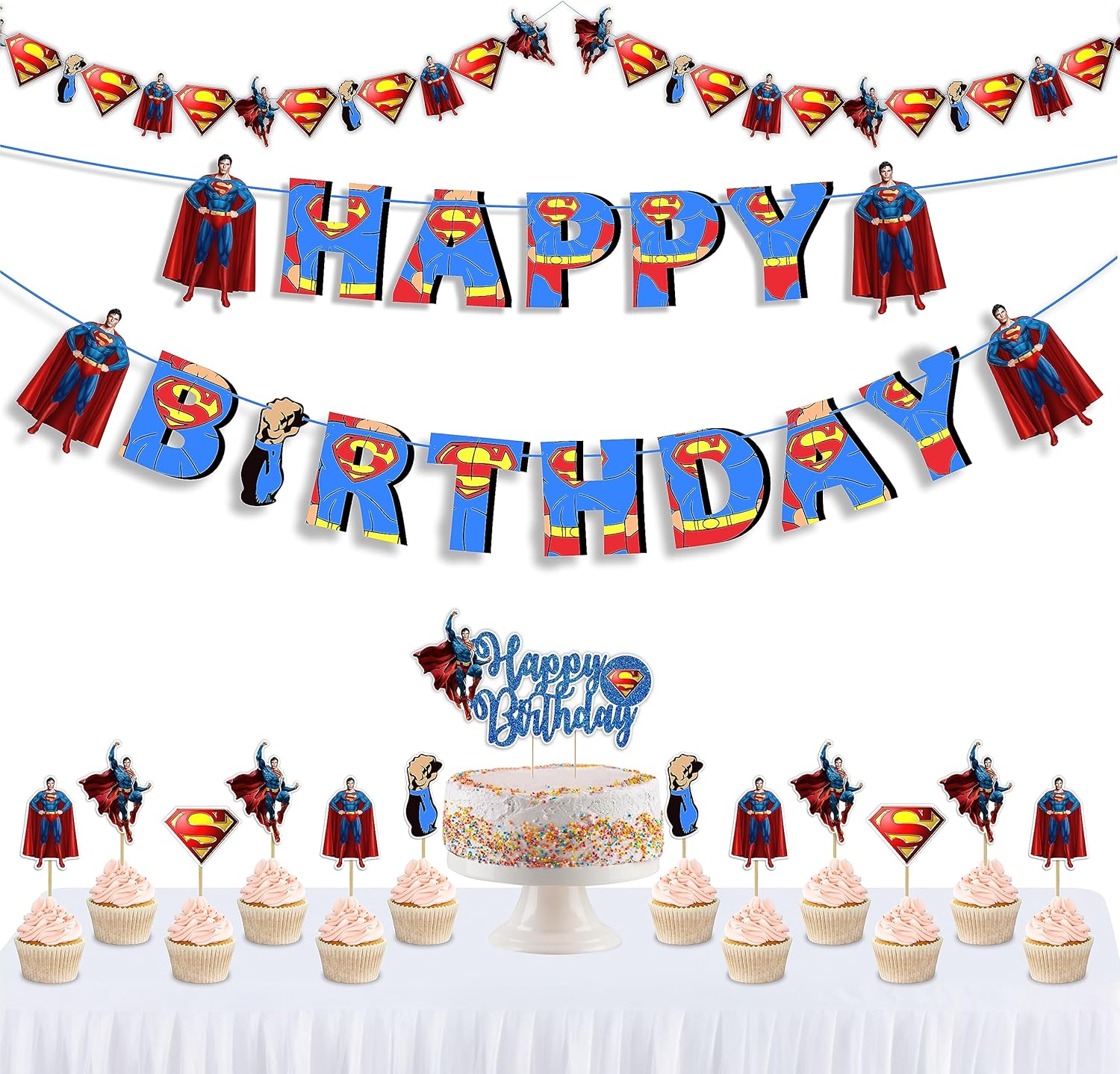 Seyal Superman Theme Birthday Decorations