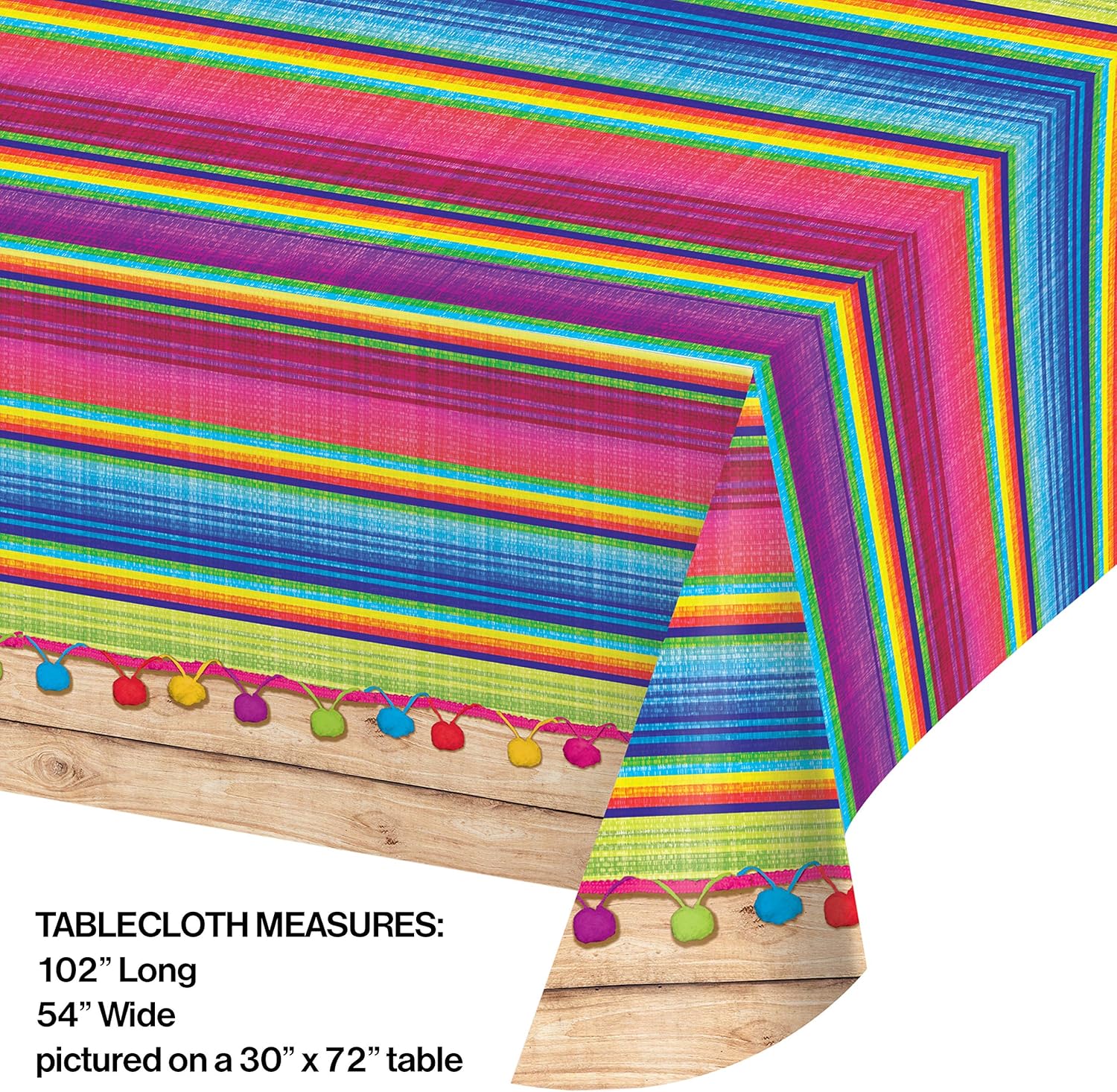 Creative Converting 324357 All Over Print Table Cover 54x102