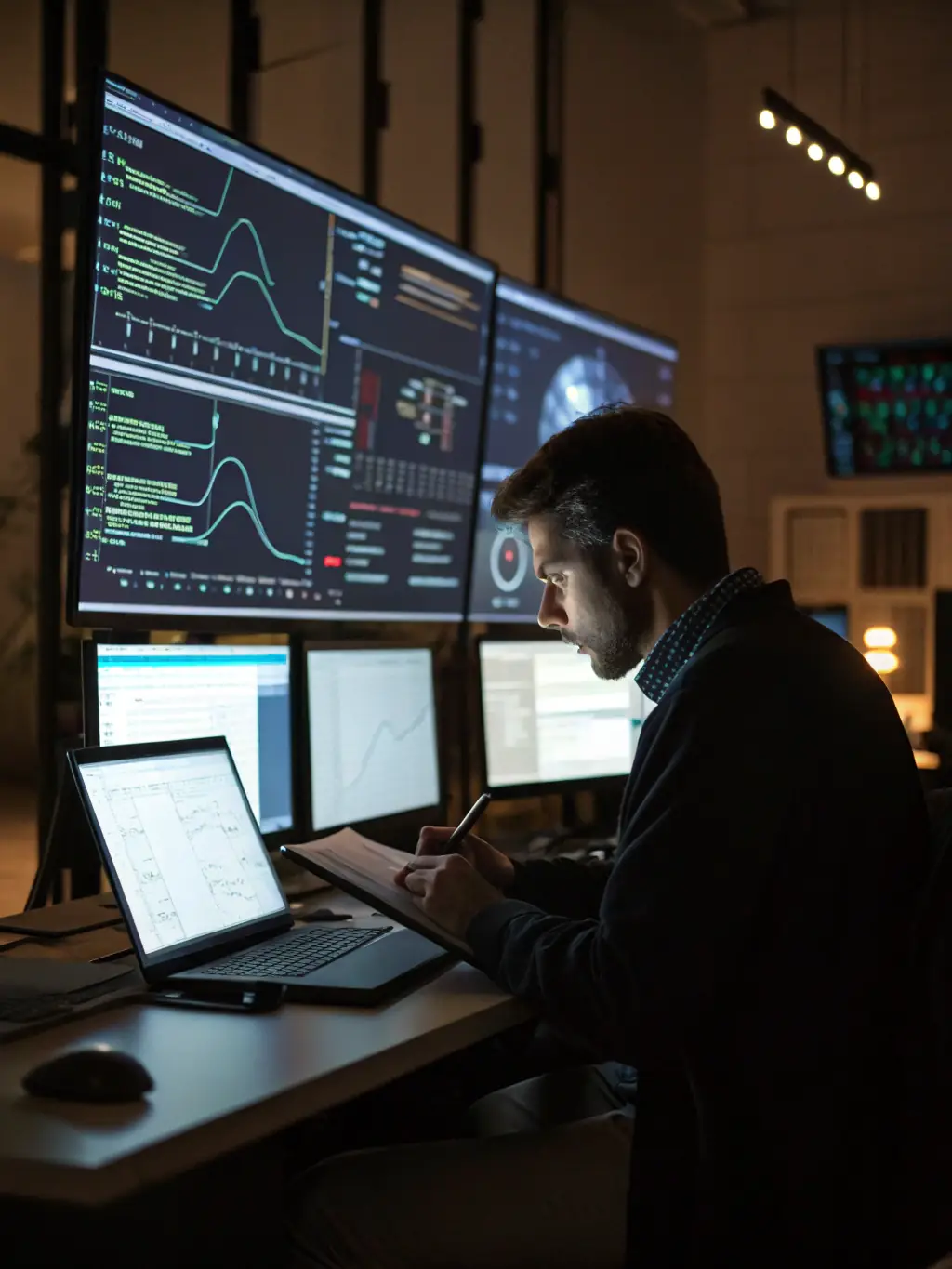 A consultant conducting a cybersecurity audit, with a focus on network security and data protection.